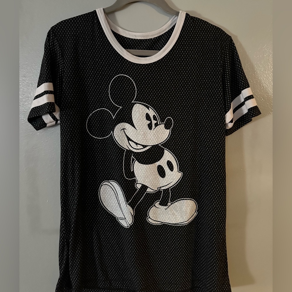 Disney Parks Black and White Mickey Jersey Shirt Size XL